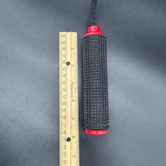 Vintage Jump Rope 9 Ft Winners Choice Black Red Cotton Rope Swivels 1980s Taiwan - Picture 10 of 10